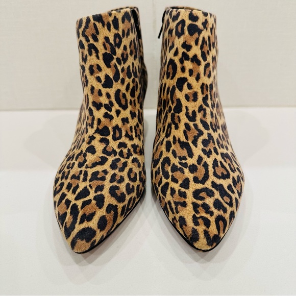 Sleek Ankle Bootie Clarks Linvale Sea Tan Leopard Suede Bootie - Picture 9 of 14